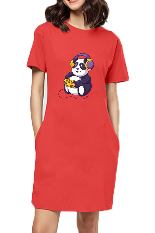 Gamer Panda T-Shirt Dress