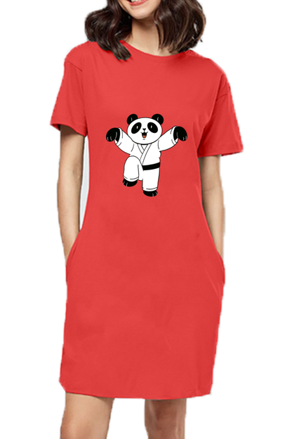 Karate Panda T-Shirt Dress