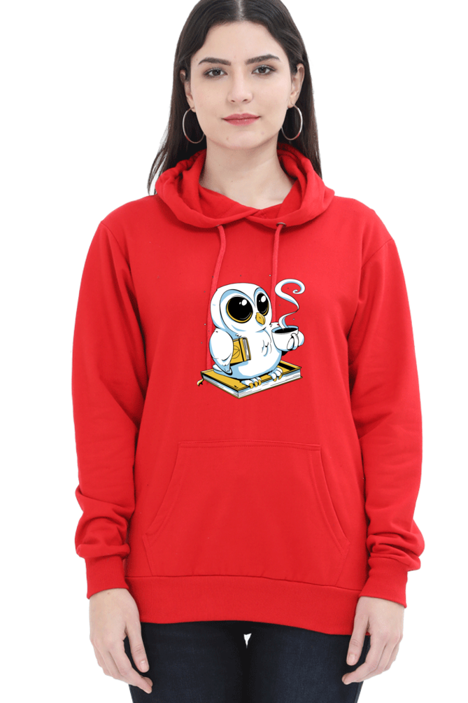 Cute Owl Book Coffee Hooded Sweat Shirt