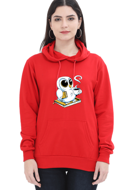 Cute Owl Book Coffee Hooded Sweat Shirt