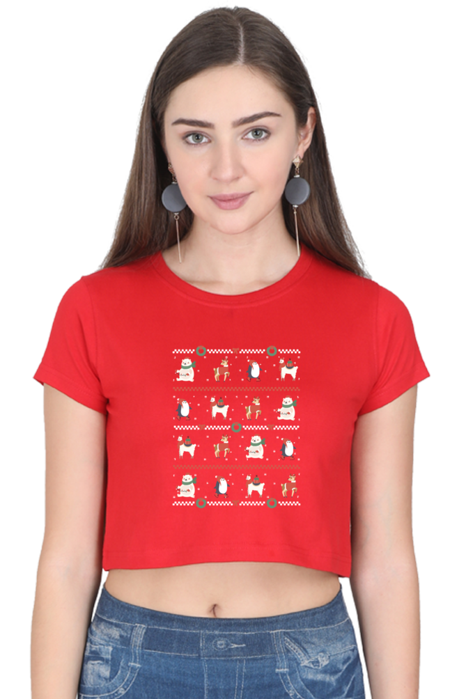 Ugly Sweater Animals Crop Tank