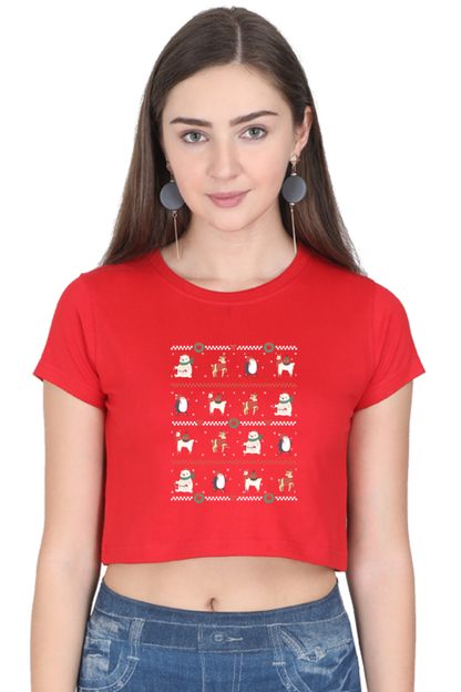 Ugly Sweater Animals Crop Tank