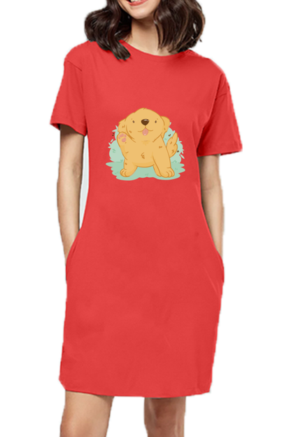 Golden Kawaii T-Shirt Dress