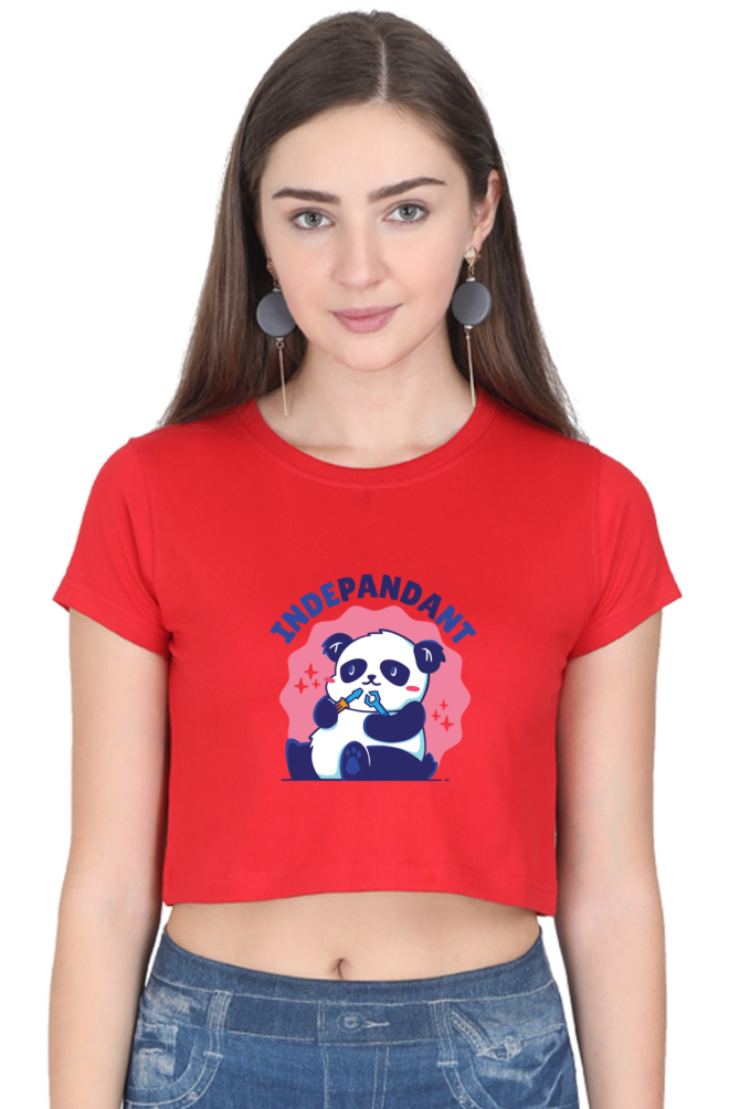 Indepandant Panda Crop Top