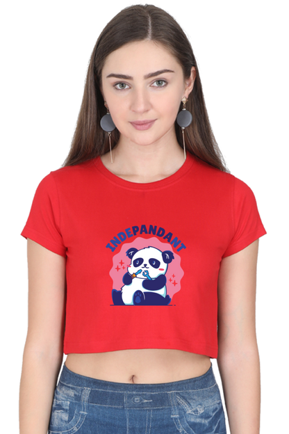 Indepandant Panda Crop Top