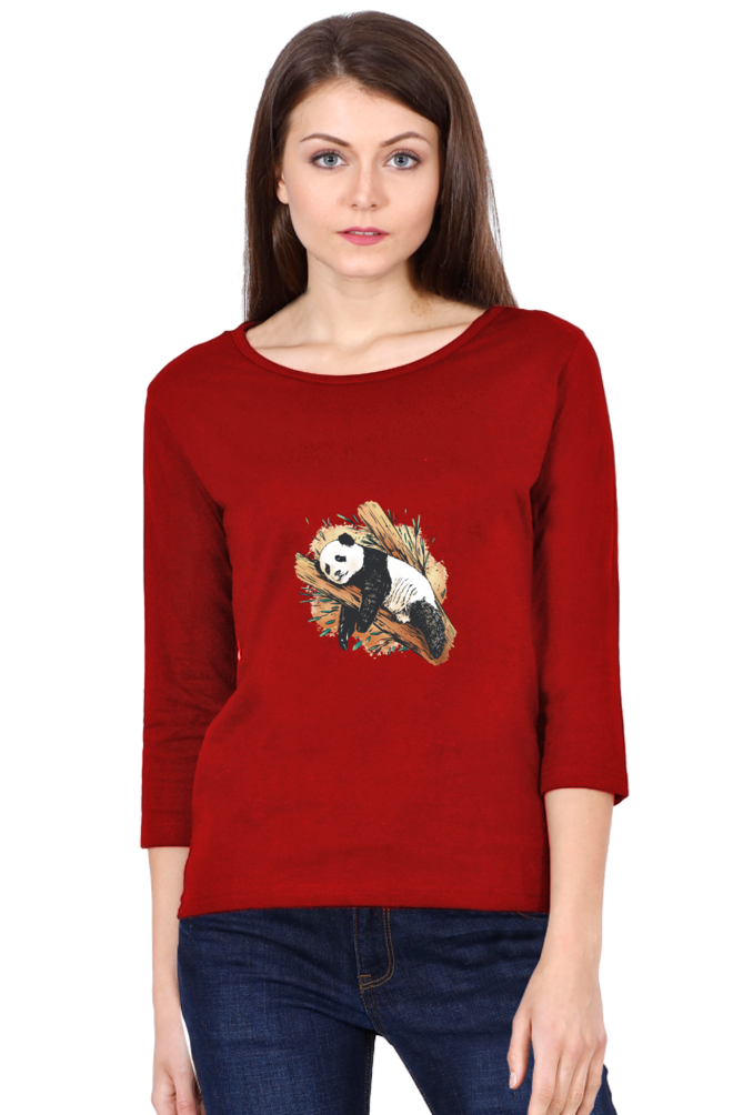 Sleeping Panda Round Neck Full Sleeve