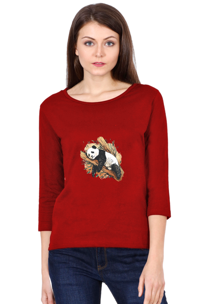 Sleeping Panda Round Neck Full Sleeve