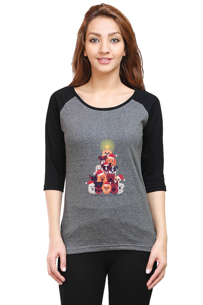 Dogs Christmas Raglan Full Sleeve