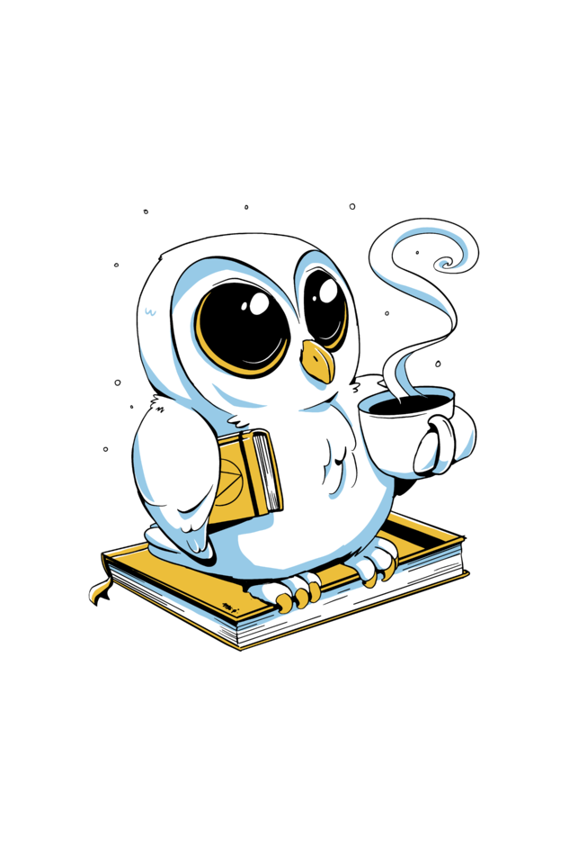 Cute Owl Book Coffee T-Shirt