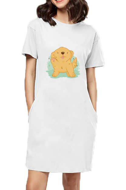 Golden Kawaii T-Shirt Dress