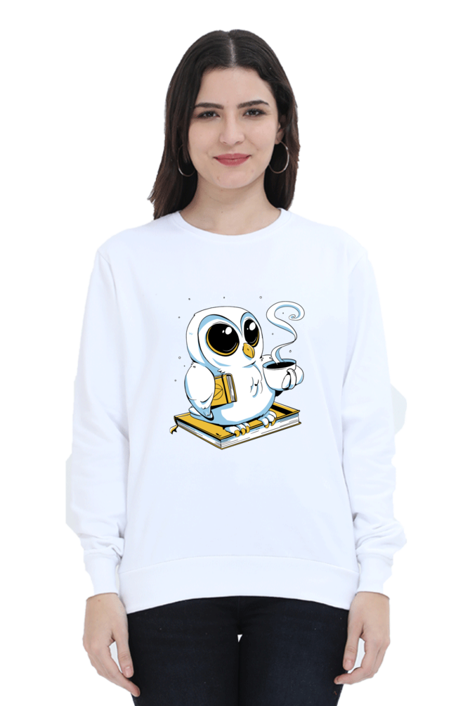 Cute Owl Book Coffee Sweatshirt