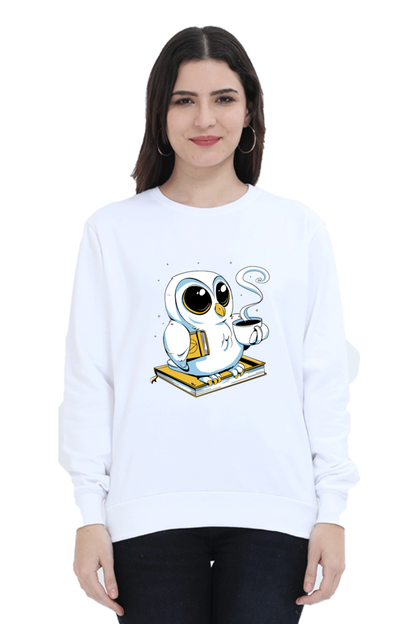 Cute Owl Book Coffee Sweatshirt