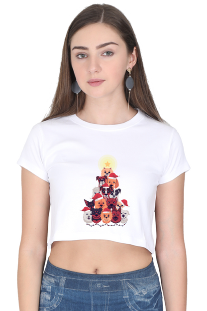 Dogs Christmas Crop Top