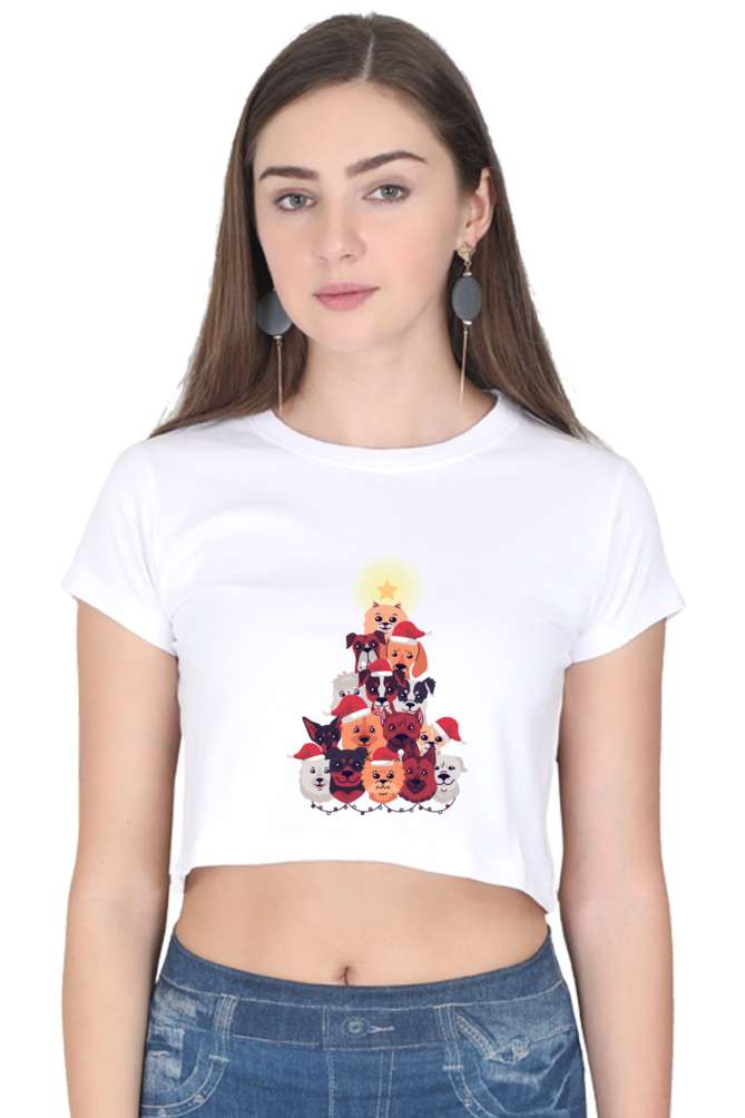 Dogs Christmas Crop Top