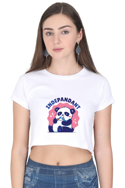 Indepandant Panda Crop Top