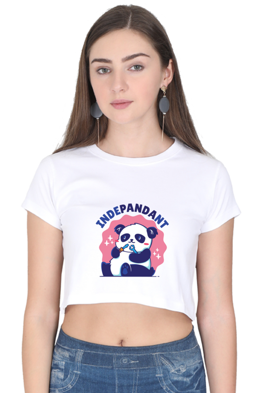 Indepandant Panda Crop Top