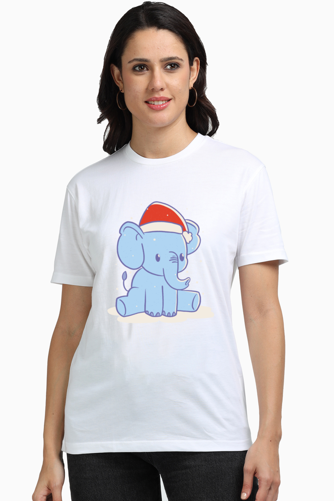 Elephant Christmas Hat Supima T-Shirt