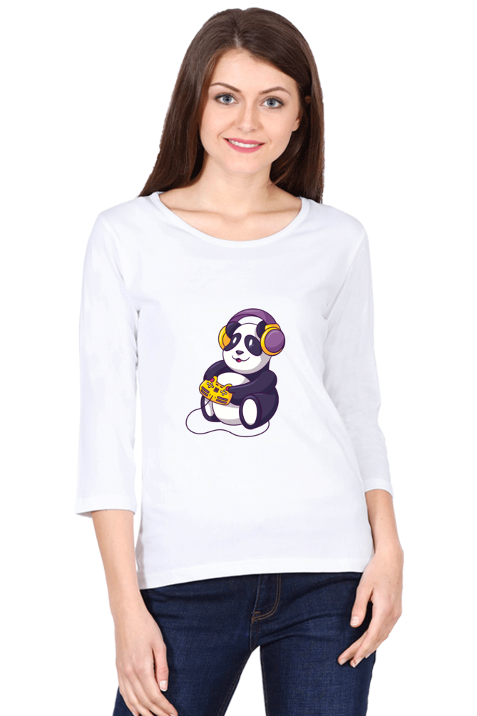 Gamer Panda Round Neck Full Sleeve