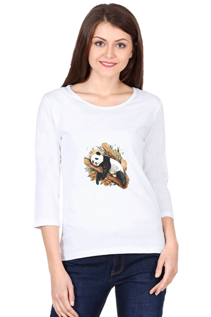 Sleeping Panda Round Neck Full Sleeve