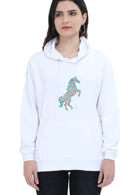 Floral Horse Hooded Sweat Shirt