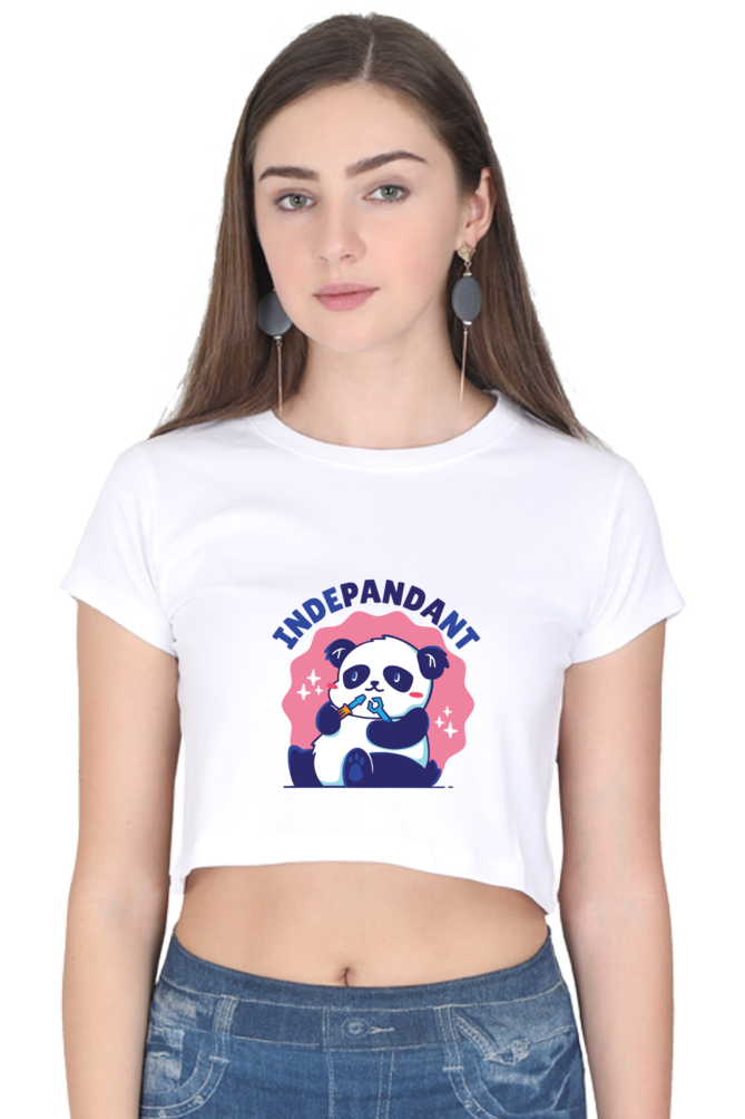 Indepandant Panda Crop Top