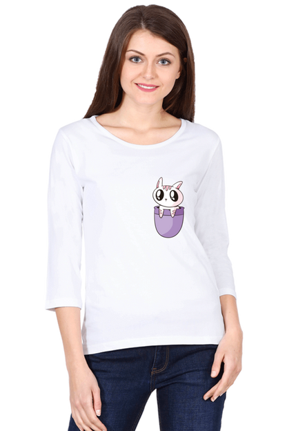 Pocket Cat Round Neck Full Sleeve