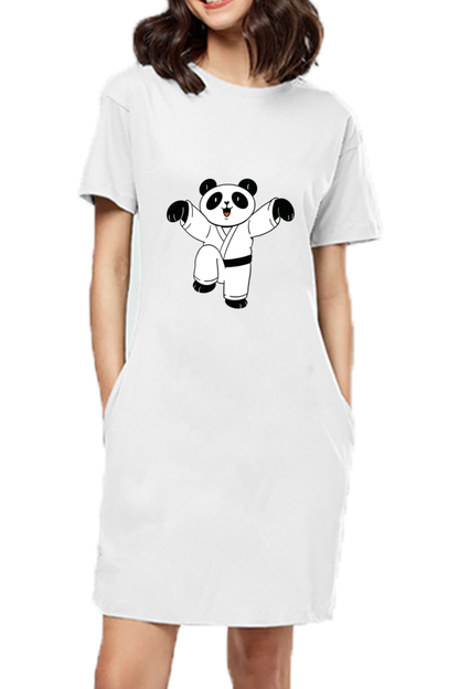 Karate Panda T-Shirt Dress