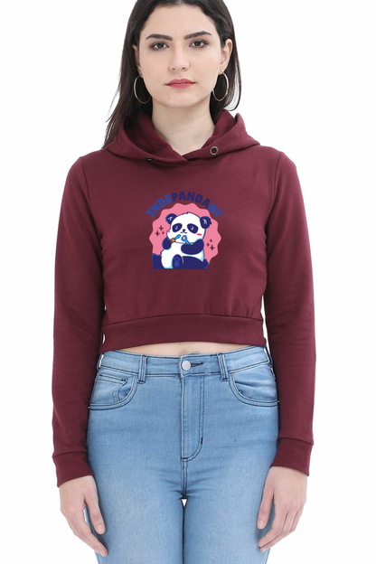 Indepandant Panda Crop Hoodie