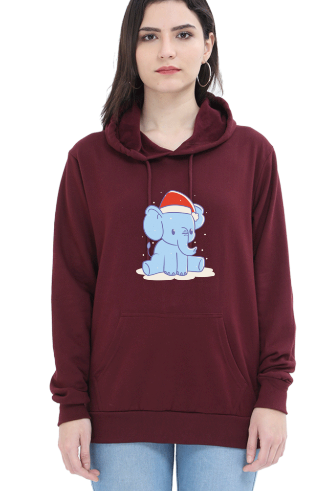 Elephant Christmas Hat Hooded Sweat Shirt