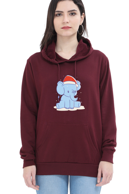 Elephant Christmas Hat Hooded Sweat Shirt