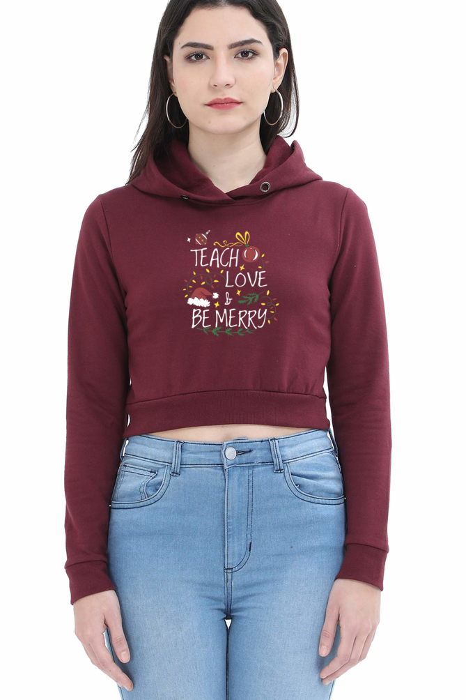 Love Merry Crop Hoodies