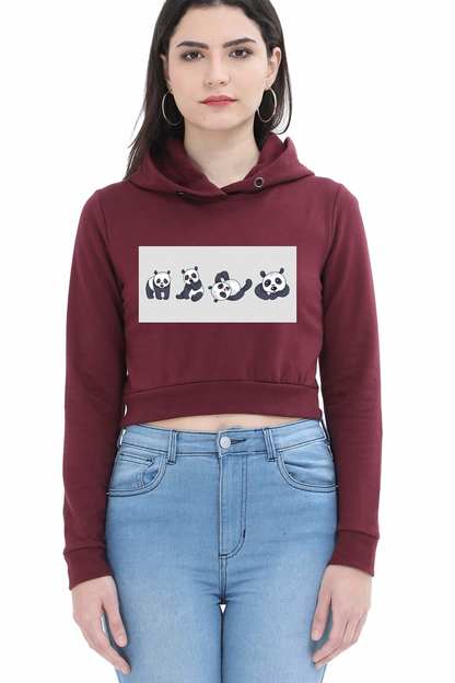 Cute Panda Set Crop Hoodie