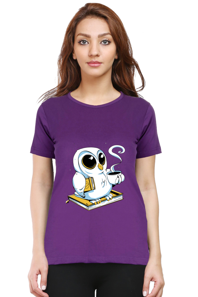 Cute Owl Book Coffee T-Shirt