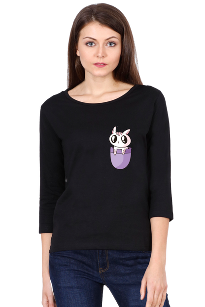 Pocket Cat Round Neck Full Sleeve