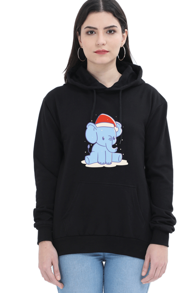 Elephant Christmas Hat Hooded Sweat Shirt