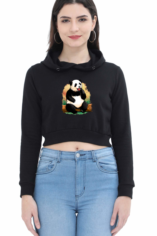 Panda Apple Crop Hoodie