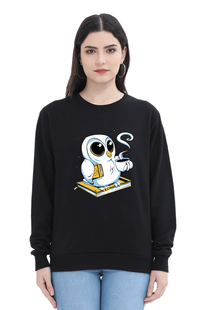 Cute Owl Book Coffee Sweatshirt