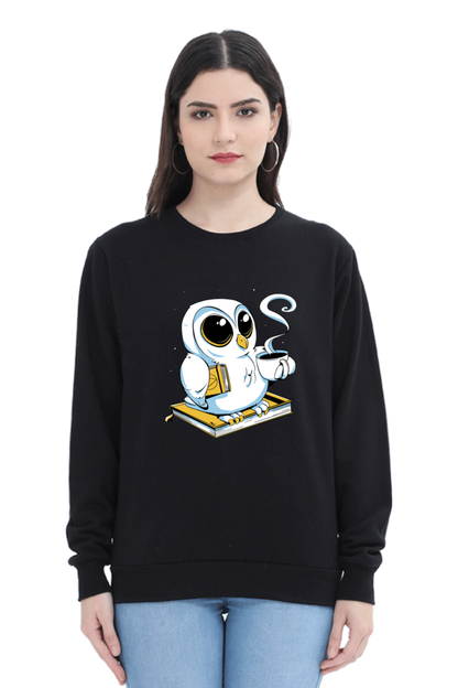 Cute Owl Book Coffee Sweatshirt