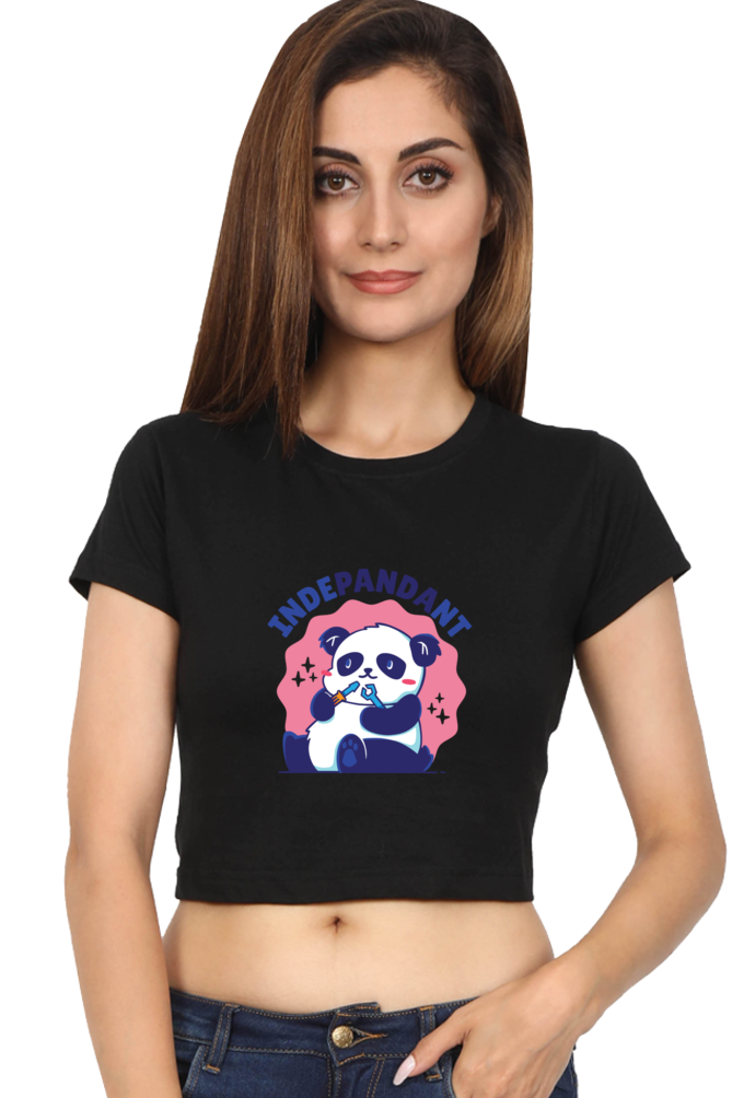 Indepandant Panda Crop Top