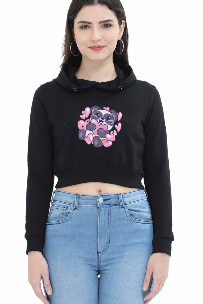 Panda Love Crop Hoodie