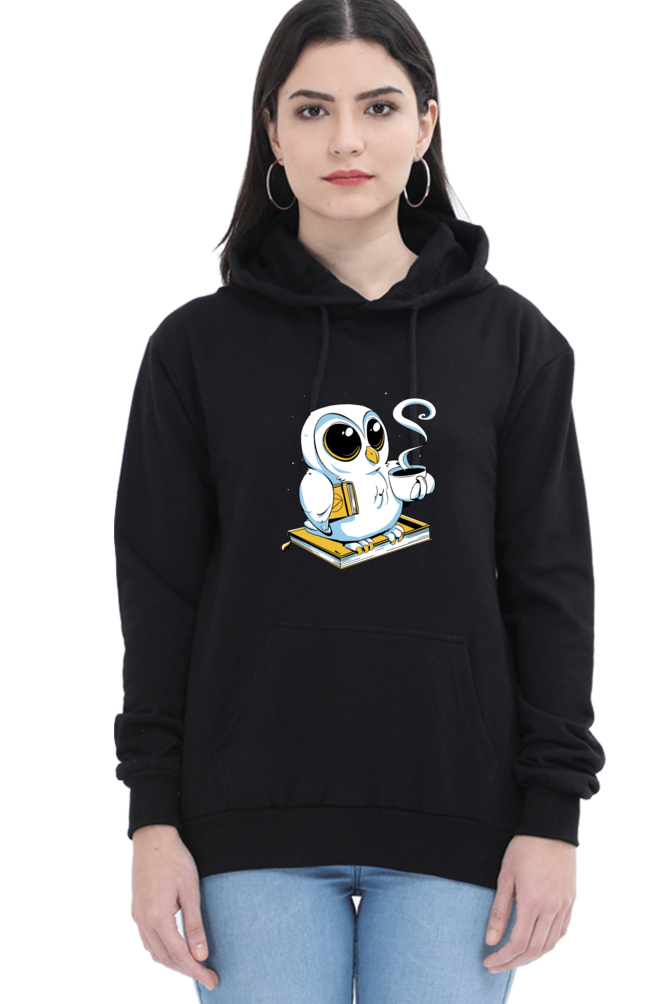 Cute Owl Book Coffee Hooded Sweat Shirt