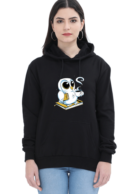 Cute Owl Book Coffee Hooded Sweat Shirt