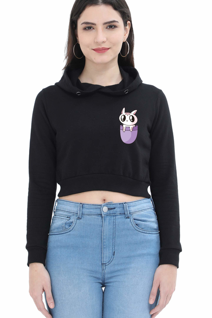 Pocket Cat Crop Hoodie