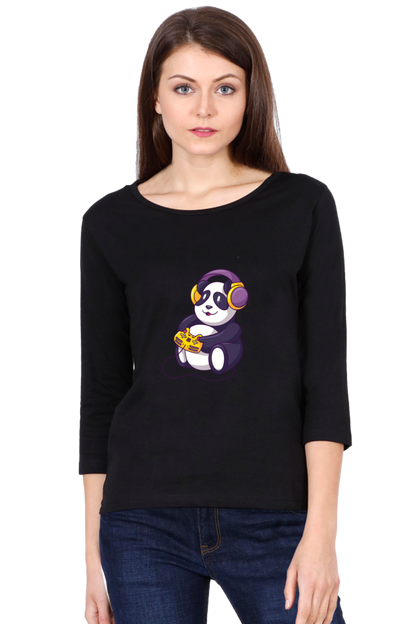 Gamer Panda Round Neck Full Sleeve