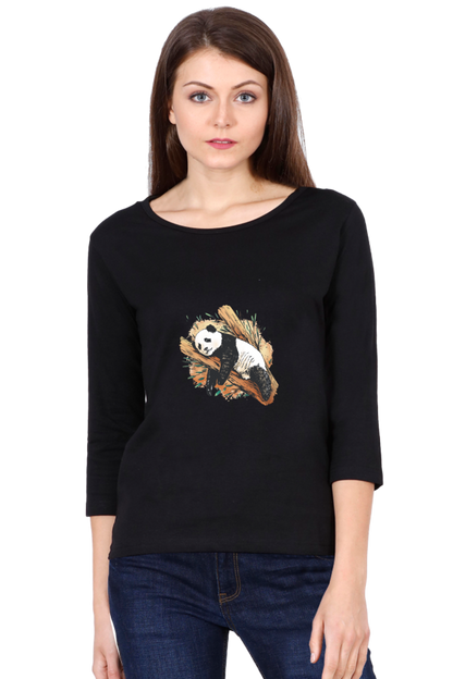 Sleeping Panda Round Neck Full Sleeve