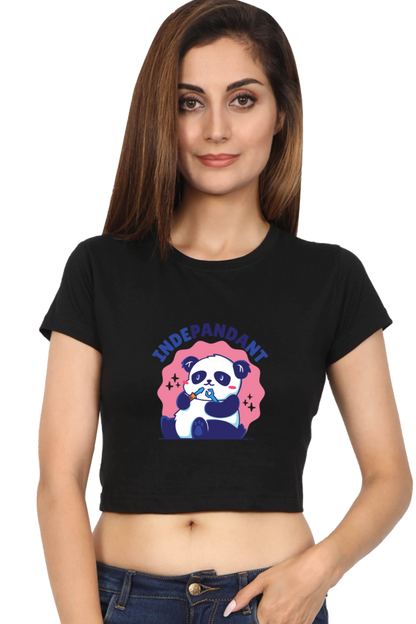 Indepandant Panda Crop Top