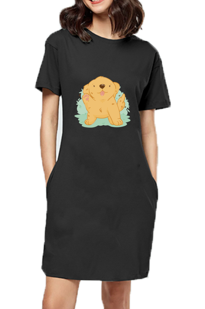 Golden Kawaii T-Shirt Dress