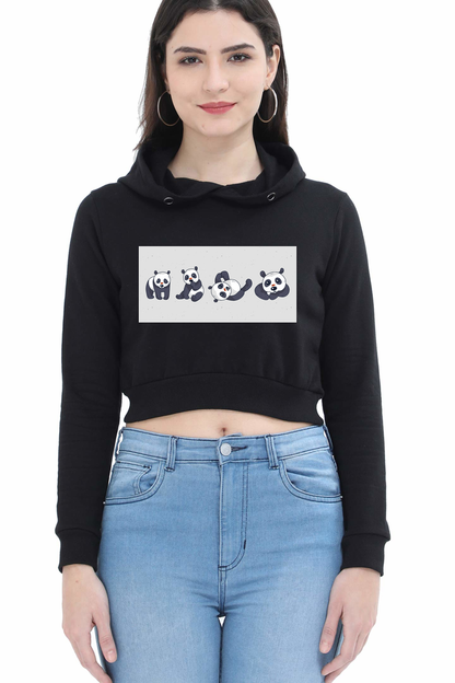 Cute Panda Set Crop Hoodie