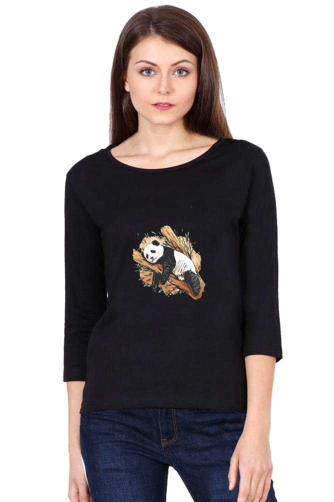 Sleeping Panda Round Neck Full Sleeve