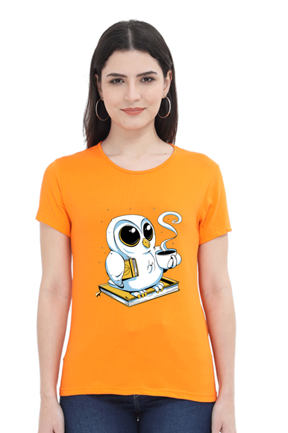 Cute Owl Book Coffee T-Shirt